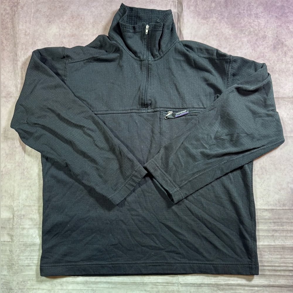 Vintage 2000 Patagonia Polartec Regulator 1/4 Zip Men's Sz Small Y2K Black Hike
